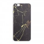 Wholesale iPhone 7 Plus Marble Design Case (Black Gold)